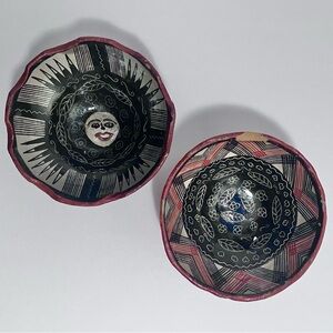 2 Vintage KICHWA MOCAHUA Drinking Cups / ECUADOR RAINFOREST / Some Damage / RARE